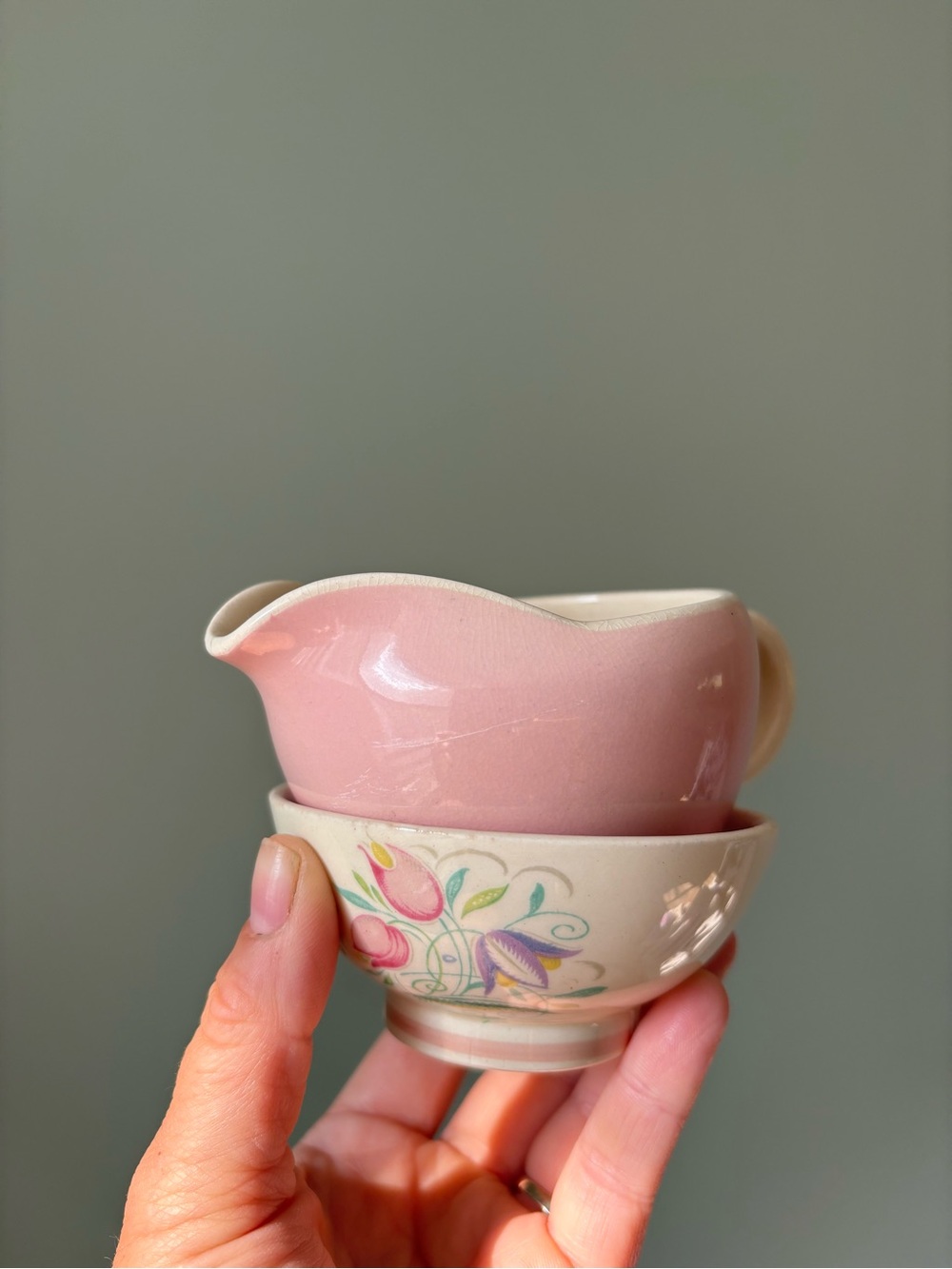 vintage Susie Cooper Crown Works creamer and sugar bowl set